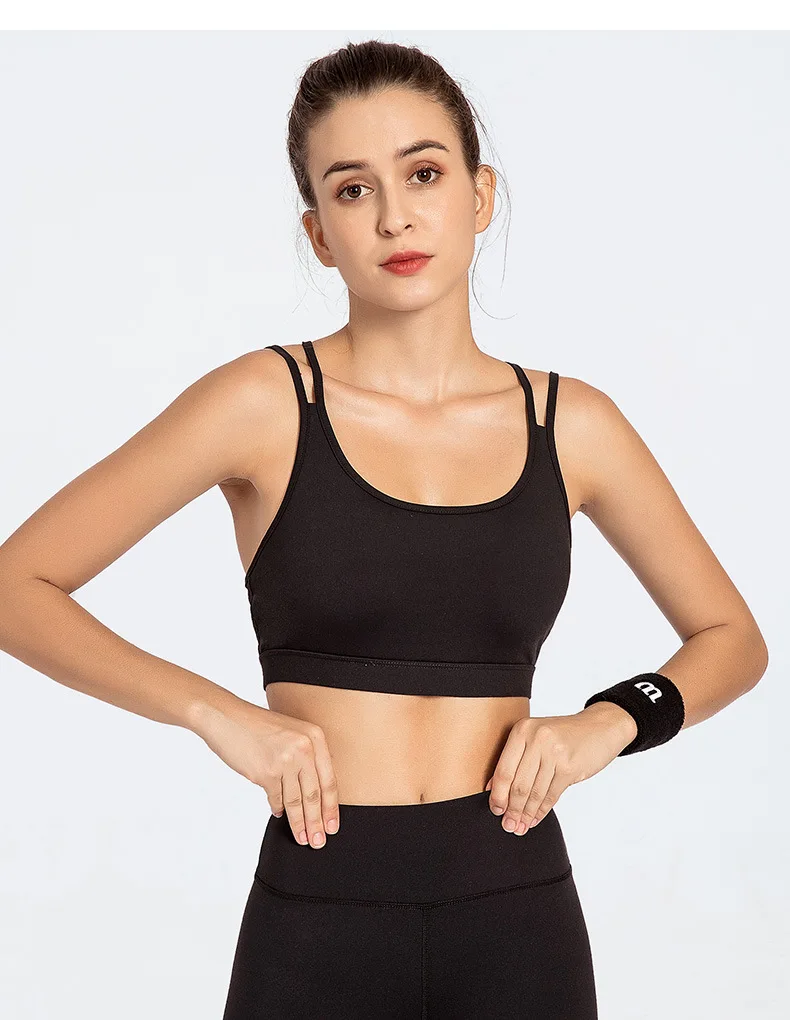 Women Sports Bra Push Up Yoga Tops Crop Active Wear Gym Fitness Shockproof Brassiere Shirt Running Bra Sportswear Female