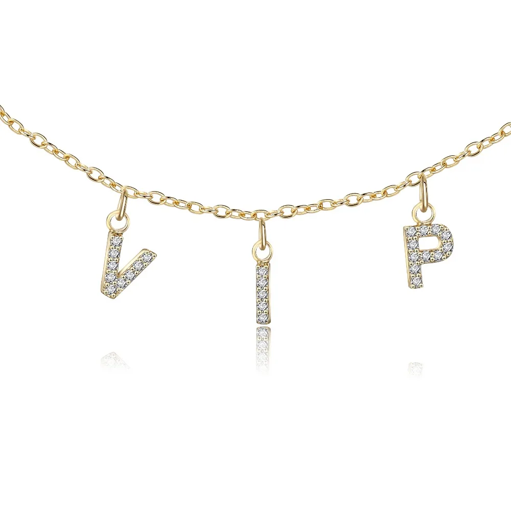 LUER Name Initial Necklace  Christmas Gift Name Necklace Gold  Dangle Name Necklace  Letter Name Necklace  Silver Name