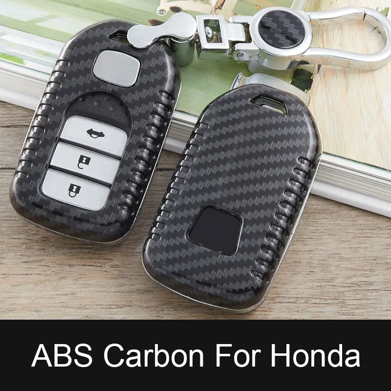 

Carbon Fiber ABS Fit For Civic For HR-V CRV Odyssey Accord 2013-2017 TPU Black Car Styling Remote Smart Key Cover Fob Case