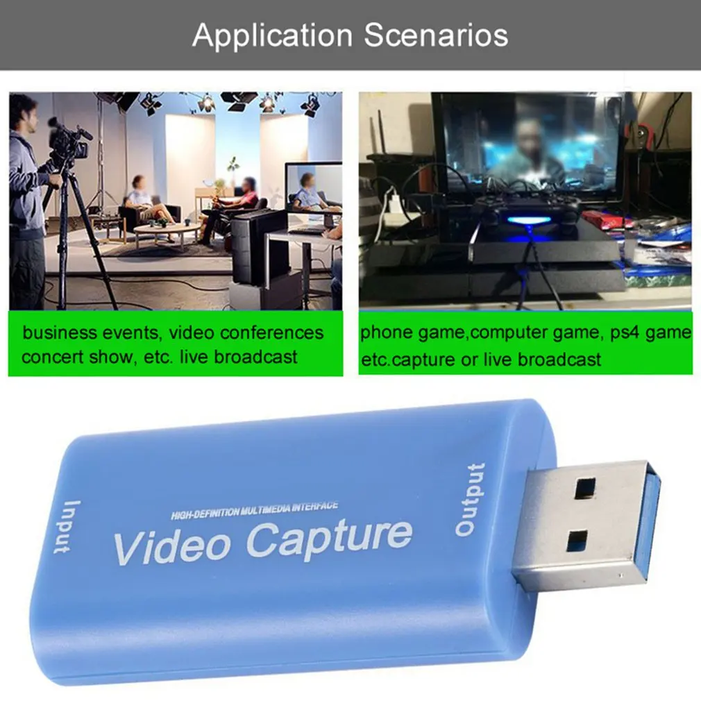 

Video Capture Card USB 2.0 HDMI-compatible Grabber Recorder For Game DVD Camcorder Camera Recording Live Streaming