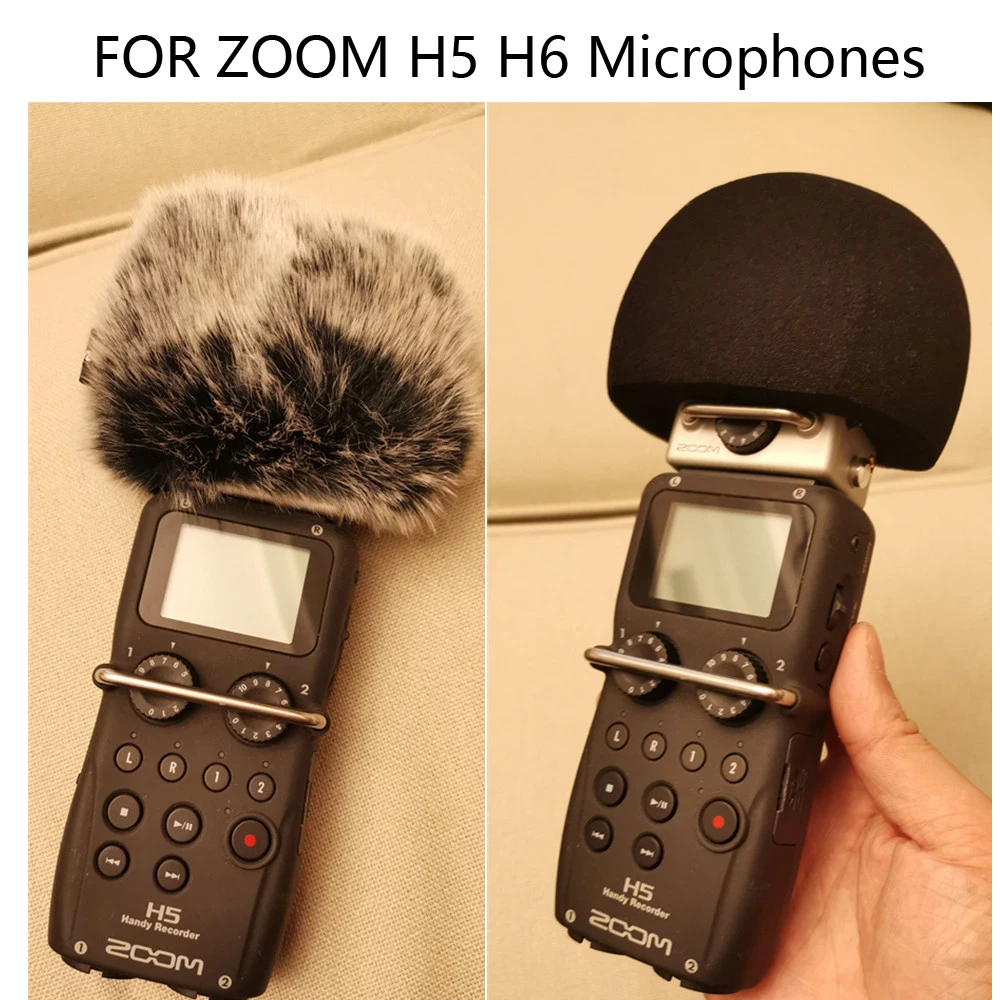 FOR ZOOM H5 H6 Microphones Voice interview Recording Pen Outdoor Wind Cover Shield Furry dead cat Windshield sponge