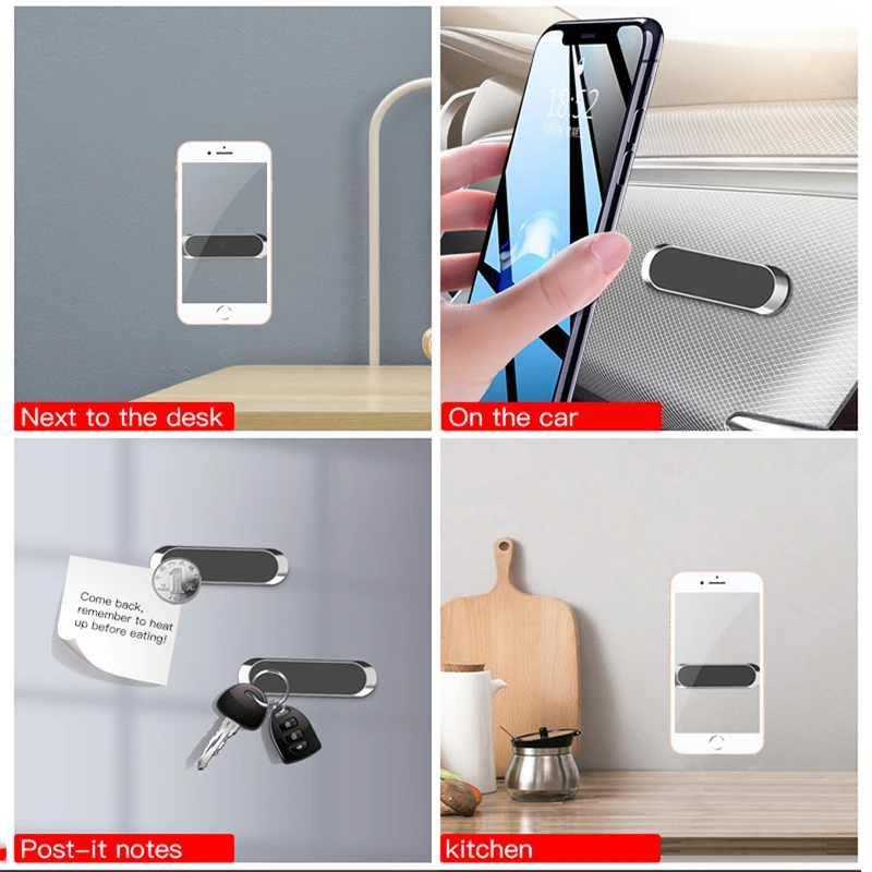 Oppselve Magnetic Car Phone Holder Rotatable Mini Strip Shape Stand For Huawei Metal Strong Magnet GPS Car Mount for iPhone 13