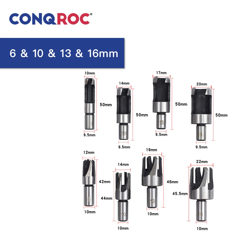 8 шт. набор резцов для резьбы отверстий под дерево с прямым хвостовиком 6 мм 10 13 16