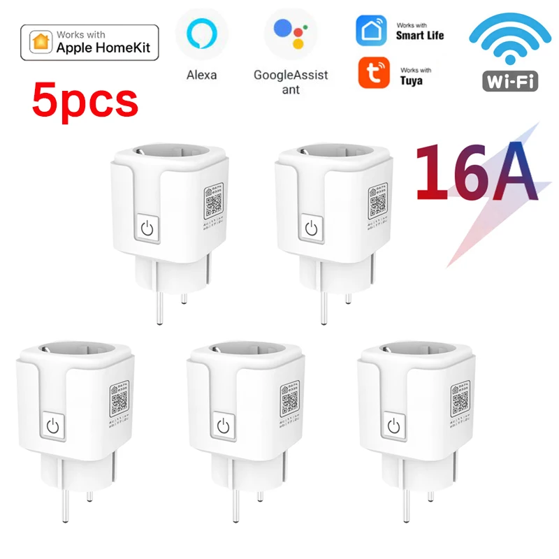 

Smart Plug WiFi Socket EU 16A Voice Timing Function Tuya SmartLife APP Control Works with Alexa Google Assistant for HomeKit