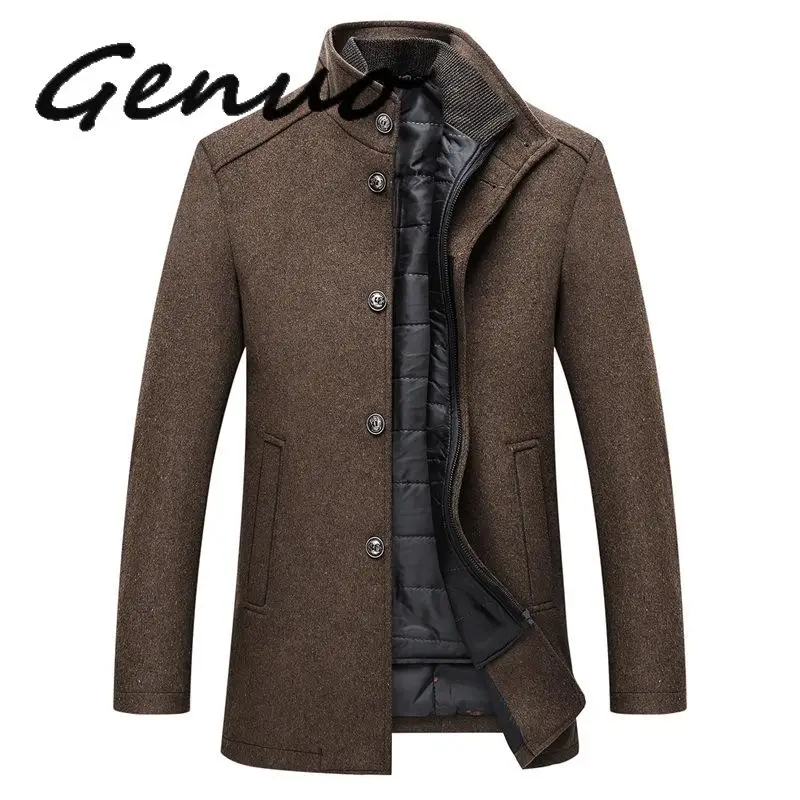 

Мужское однобортное шерстяное пальто, с регулируемым жилетом