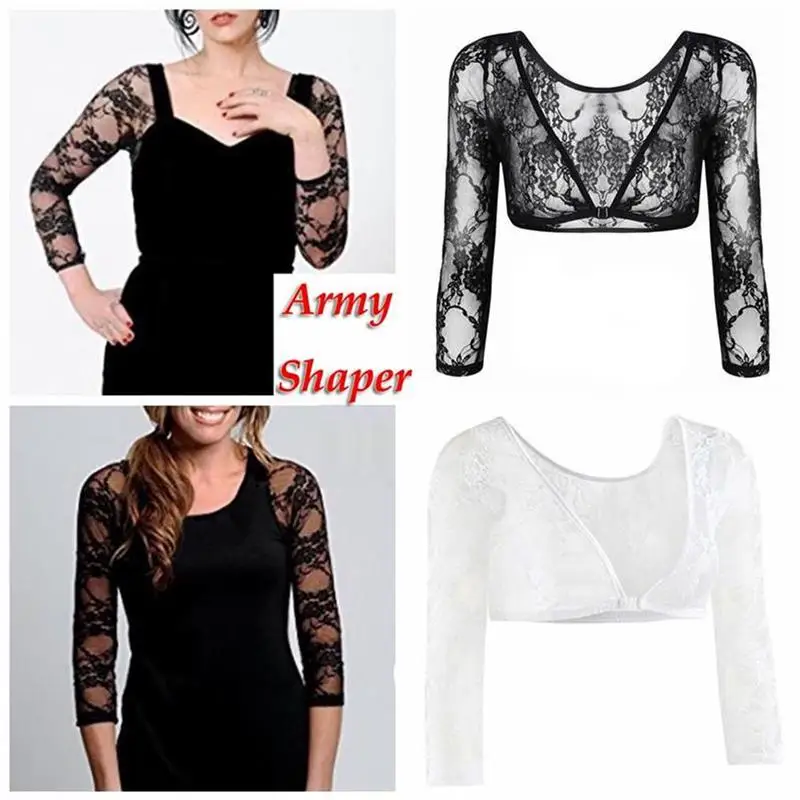 

Women Both Side Mesh Sexy Lace Tops Transparent Seamless Arm Shaper Women Mesh Top Front Button