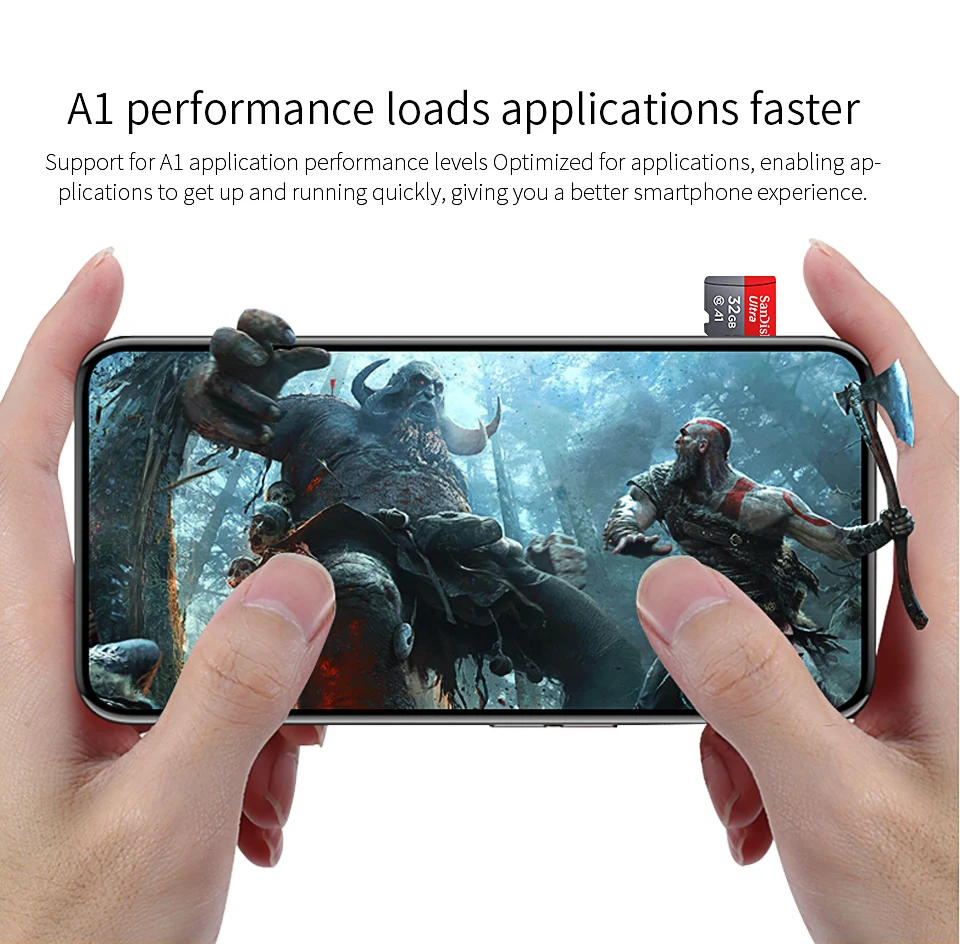Двойной Флеш-накопитель SanDisk A1 micro sd слот для карт памяти 256 ГБ 128 Гб 64 ГБ 32 ГБ оперативной памяти, 16 Гб встроенной памяти, карта micro sd класса 10 400 Гб 100 МБ/с. карты памяти microsd карта флэш-карта TF мини-карты