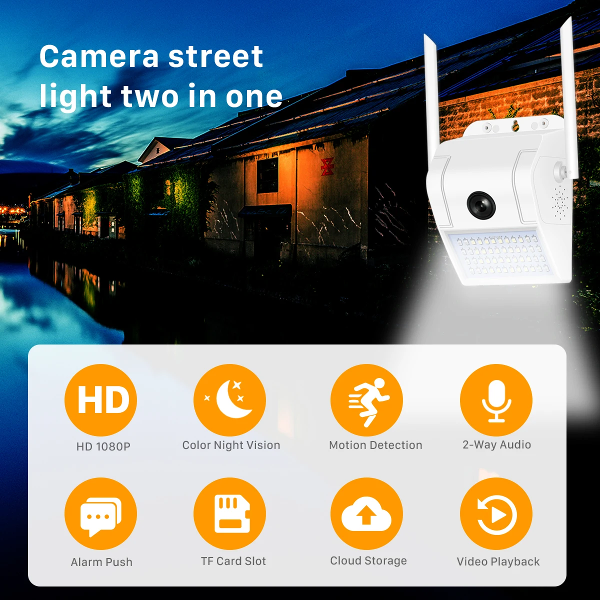 Беспроводная Wi-Fi ip-камера 1080 P, 2MP, настенный светильник, камера безопасности, для улицы, двухсторонний аудио прожектор, цветная камера ночного видения, WiFi, V380