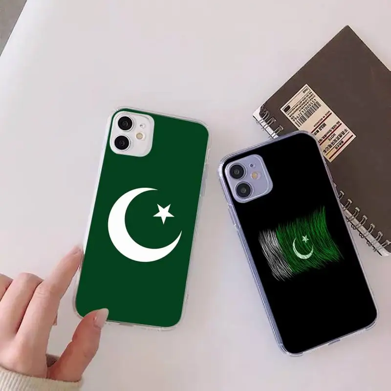 

Pakistan National flag Phone Case Transparent for iPhone 6 7 8 11 12 s mini pro X XS XR MAX Plus
