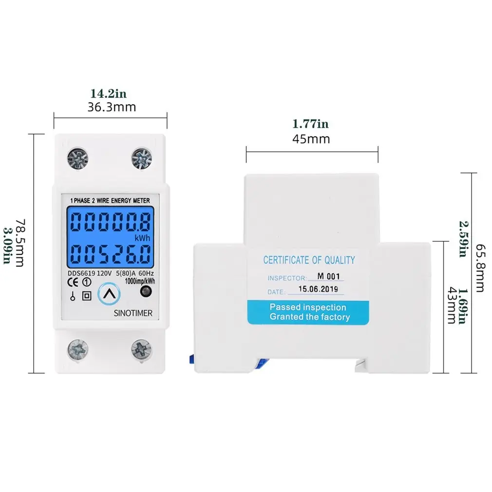 

Digital Din Rail Energy Meter Zero Kwh Energy Meter Voltage Current Power Consumption Meter Wattmeter 220v AC Electricity