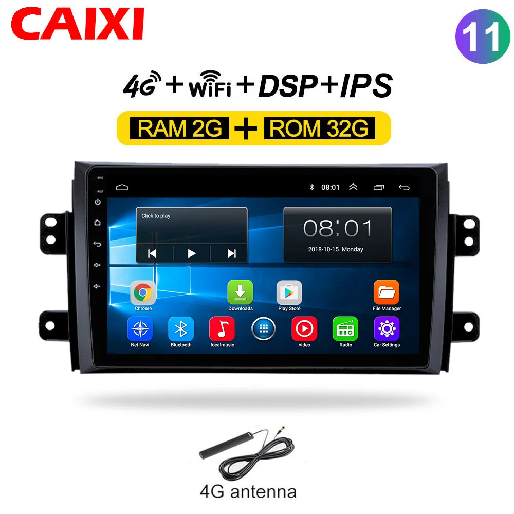 CAIXI Car Android 8,1 радио мультимедиа плеер для Suzuki SX4 2006 2007 2008 2009 2010 2011 2012 2013 автомобиля gps Navigatio плеер - Цвет: Cx-SX4-32G-4G