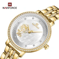 luxury brand naviforce women gold watches fashion elegant ladies quartz wristwatch creative with diamonds watch waterproof clock