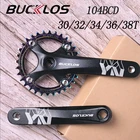 Шатуны BUCKLOS MTB 104 BCD, высокая прочность, 170 мм, круглая Звездочка овальная система для велосипеда, 30T, 32T, 34T, 36T, 38T, детали для велосипеда