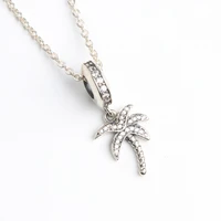 amas s925 sterling silver new diamond coconut tree pendant fit original bracelet necklace