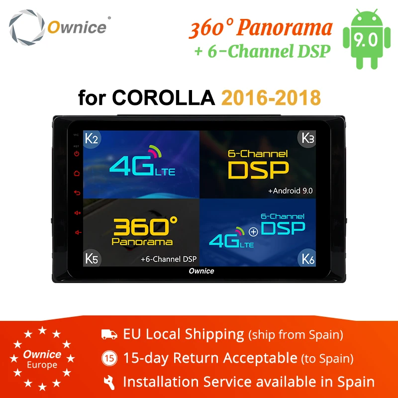 Ownice K1 K2 K3 K5 K6 Android 9 0 Восьмиядерный автомобильный DVD GPS для Toyota COROLLA 2016 2018 радио Navi 2G