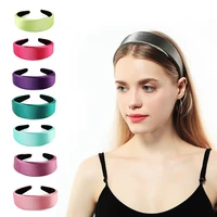 hair accessories sponge ring solid color headband colorful headband simple flat ultra thin cloth silk satin headband