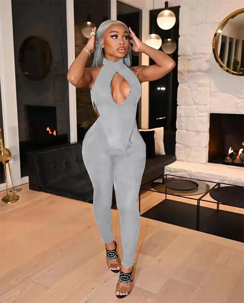 

Zoctuo Sexy Backless Solid Two Piece Set Sleeveless Skinny Women Pant Set Fashion New Party Club Women Two Piece Outfits Sets