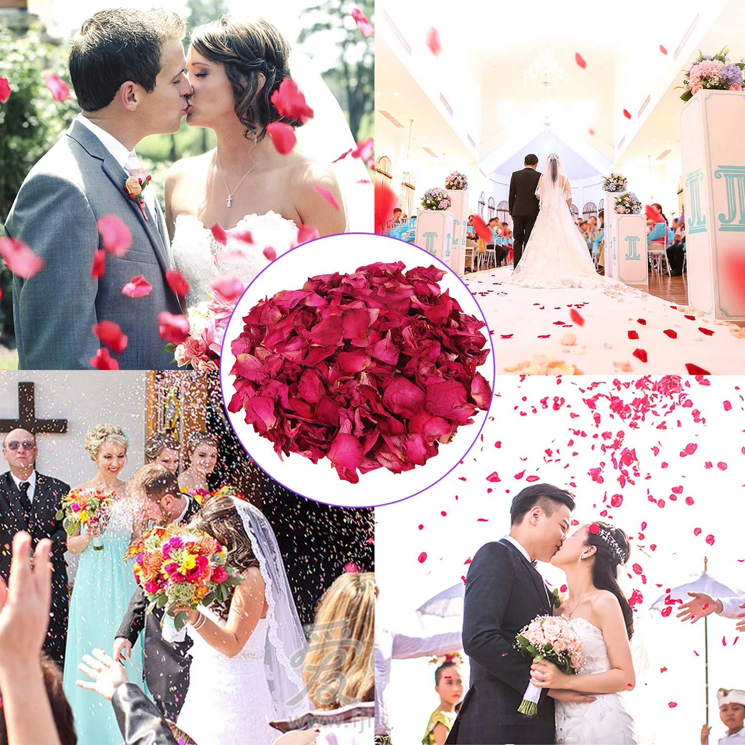 

Behogar 50 Grams Dried Rose Petals Natural Real Red Rose Flower Petals for Bath Wedding Confetti Party Decoration Crafts