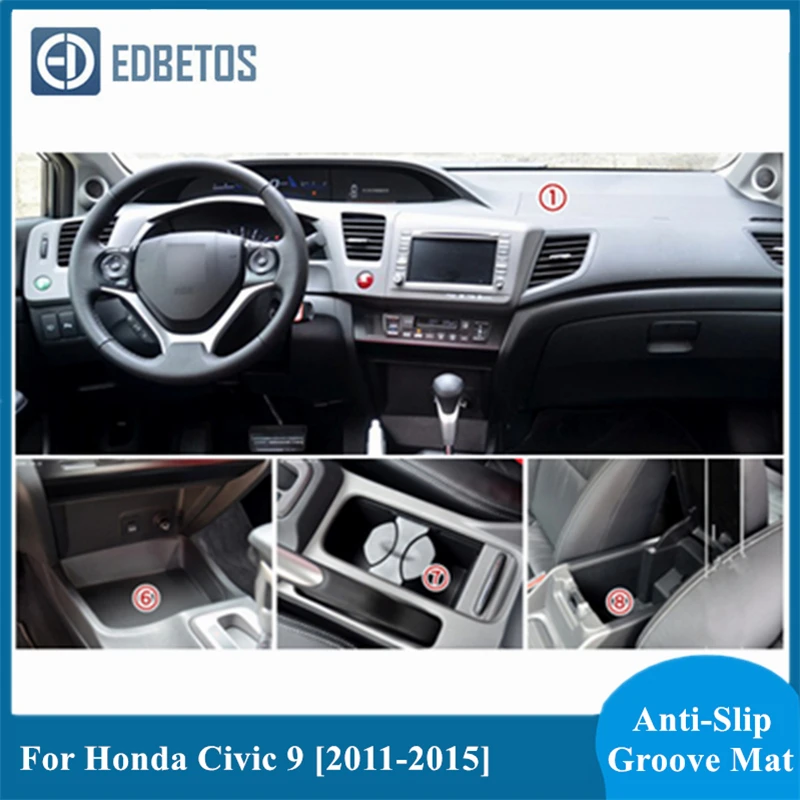 Противоскользящий коврик для Honda Civic 9 2011 2012 2013 2014 2015 подставка под ворота