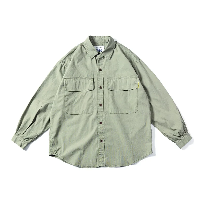 Tide брендовая рабочая рубашка мужской японский Ретро военный стиль длинный рукав