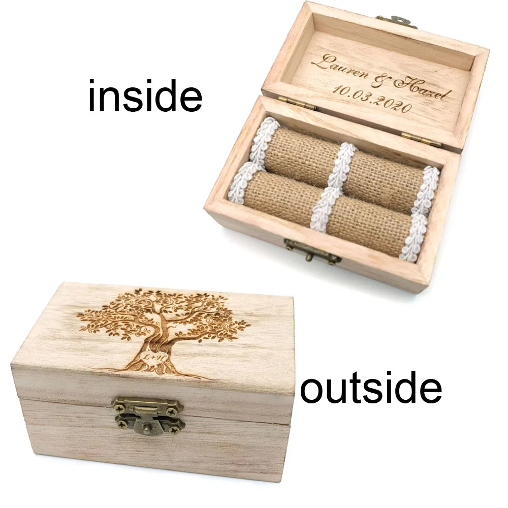 NO.1 Family Tree Wedding Ring Box,Tree Of Life Jewelry Box,Personalized Ring Box For Engagement,Custom Ring Bearer Box - Цвет: NO.1