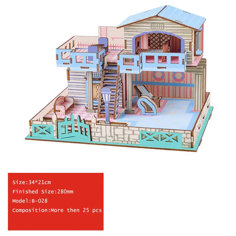 028 Balleenshiny новые деревянные 3D стерео лазерной резки головоломки DIY детские развивающие игрушки рождественские подарки для детей мальчик девочка - Цвет: 028