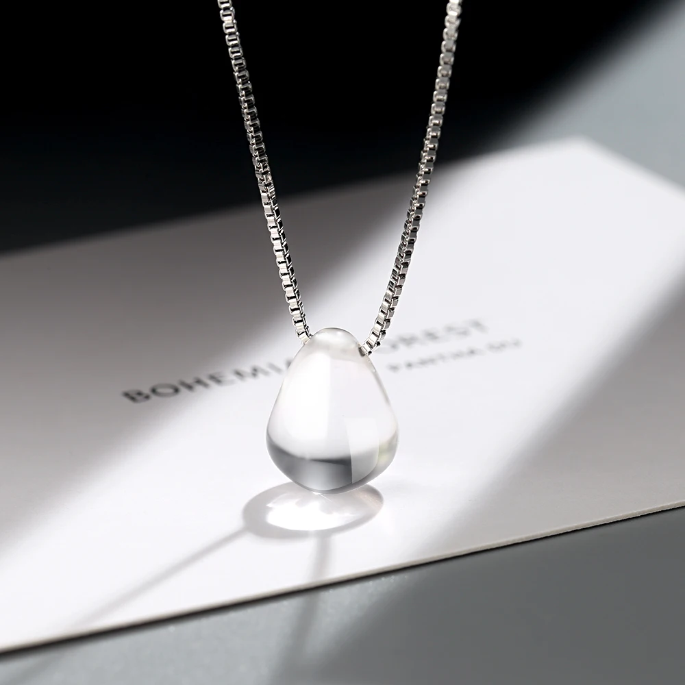 100% подлинное серебро 925 пробы Русалка Подвеска в виде слезы ожерелье для женщин