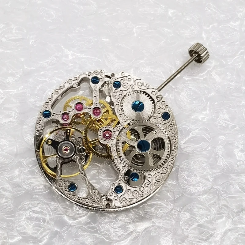 

17 Jewels Silver Full Skeleton Hand-Winding Movement Replacement Durable for ETA 6497 Watch Movement Repair Tool Parts