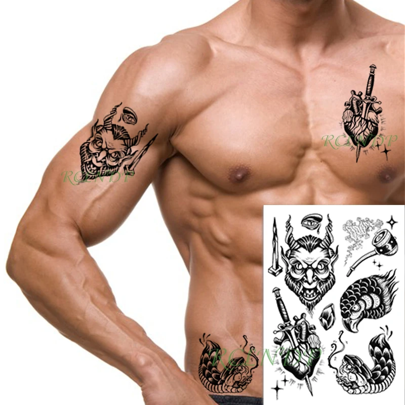 

Waterproof Temporary Tattoo Sticker Prajna Head Lotus Feather Rope Fake Tatto Flash Arm Tatoo Body Art for Women Men
