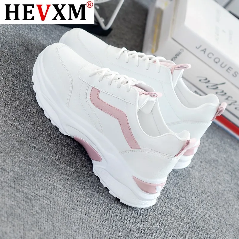 

Women Vulcanize Shoes Casual Fashion 2020 New Woman Comfortable Breathable White Flats Female Platform Sneakers Chaussure Femme