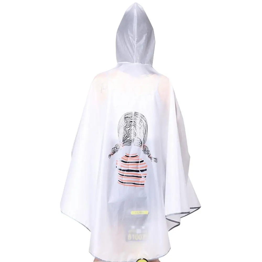Waterproof Rainwear Adult Unisex Rain Gear Hiking Outdoor Hooded Raincoat Emergency EVA Camping Poncho Convenient Transparent | Дом и сад