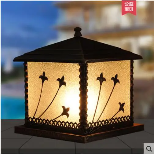 Outdoor waterproof classic European square pillar lamp wall wall post lamp modern villa door lamp