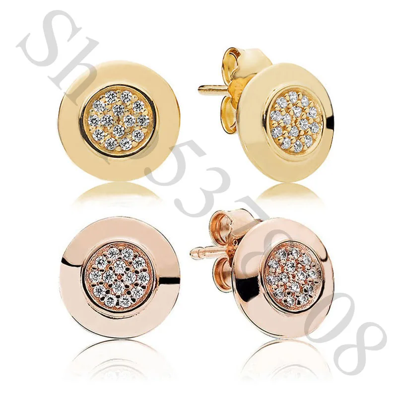 Аутентичные 925 пробы Серебряные Оригинальные розовые золотые фирменные