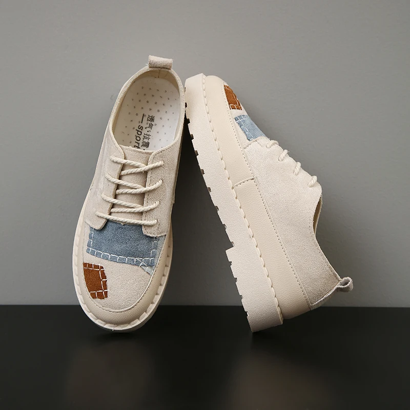 Модные кроссовки для женщин обувь на плоской подошве шнуровке женская прошитая