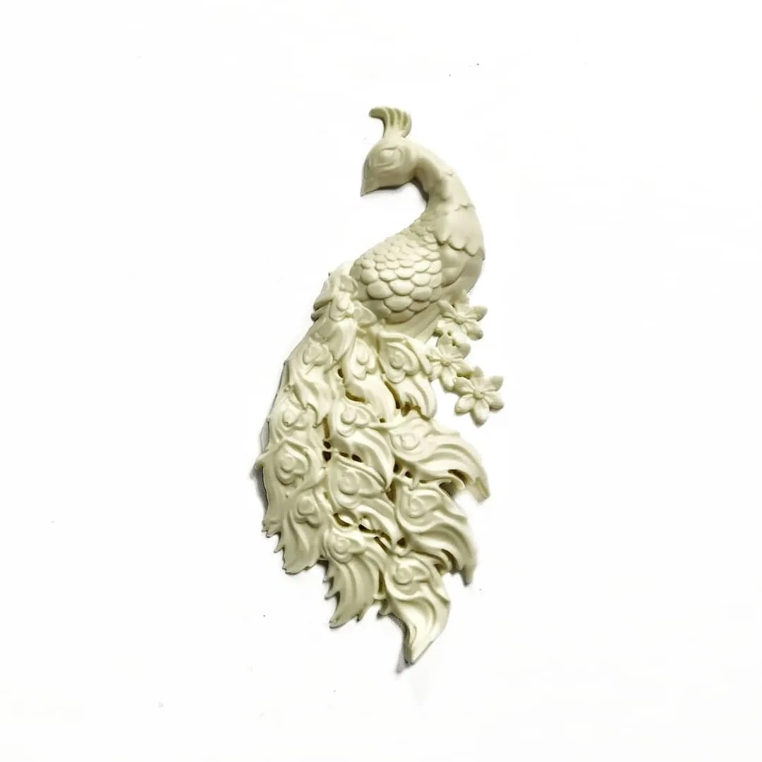 Молд силиконовый не пищевой. Павлин маленький левый. Bestmolds Форма 1039 для декора из