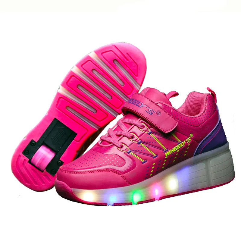 Детские светящиеся кроссовки со светодиодсветильник кой на колесиках | Детская