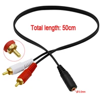 universal 3 5mm jack stereo female jack to 2 rca male plug adapter headphone y audio cable female to male audio cable cord