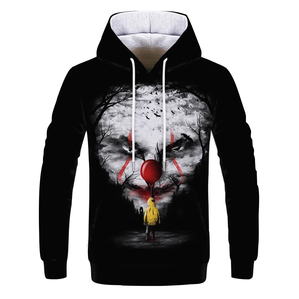 2019 модная качественная толстовка с 3D принтом клоуна из фильма странные ужасы