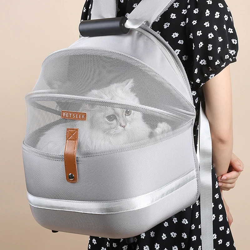 MAMY-mochila transpirable port&aacute;til para mascotas, bolsa de transporte para perros peque&ntilde;os, accesorios para gatos-5