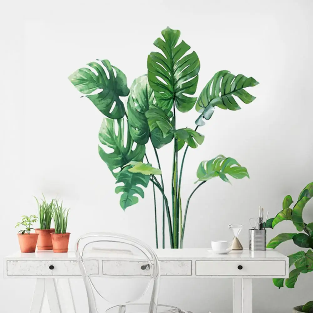 

Green Leaf Wall Stickers for Living room Bedroom Sofa TV Background Wall Decor Vinyl PVC Wall Decals Murals for Home Decoration