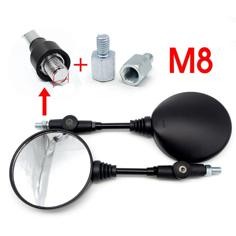 Складное зеркало заднего вида для мотоцикла 8 мм 10 360 дюйма|Боковые зеркала и
