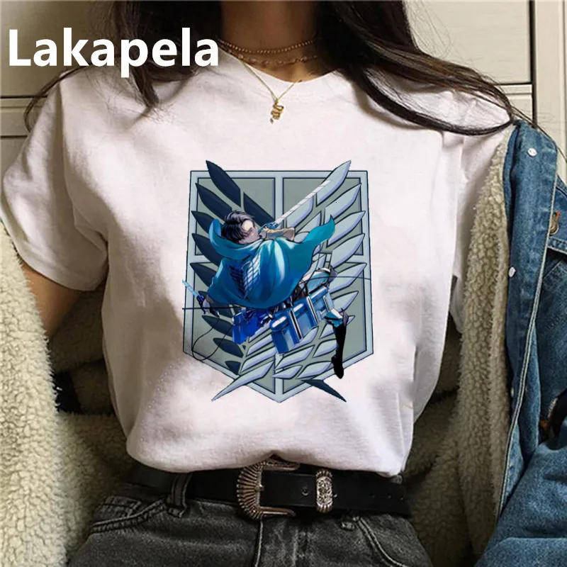 Футболка унисекс с рисунком из японского аниме атака на Титанов | Женская одежда