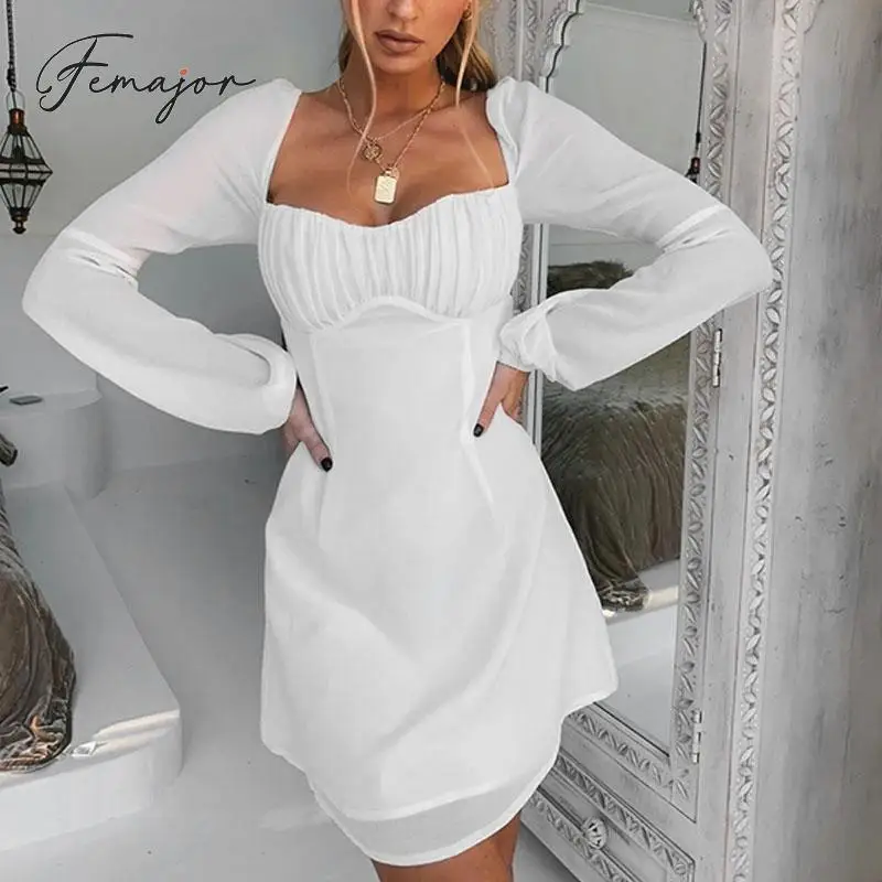 Женская Осенняя мода 2019 сексуальные белые короткие вечерние платья женские