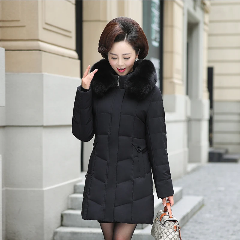 Женская куртка с воротником из натурального Лисьего меха зимние пальто 70% белый