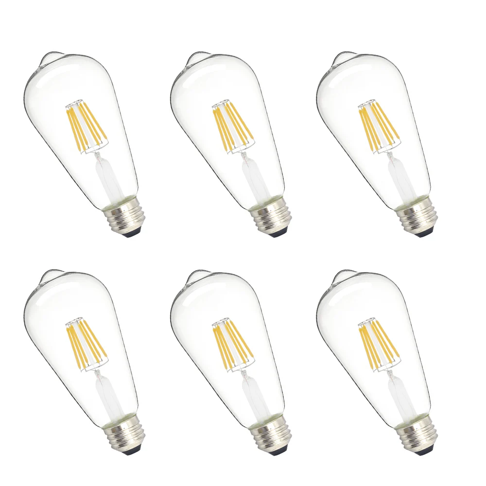 

6pcs ST64 ST45 C35T Retro Edison Light Bulb E12 E26 110V Filament Incandescent Ampoule Bulbs Vintage Lamp Home Decoration