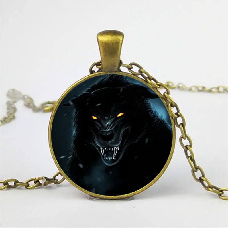 

Siberia Wolf Logo Photo Glass Dome Cabochon Pendant Chain Necklace Fashion Wolf Jewelry Accessories for Women's Men's Gifts