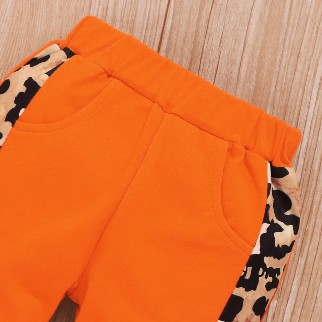 

Clothes Set Baby Outfits Clothes Toddler Baby Girls Leopard Print Hoodie Tops+pants+headband Outfits Newborn Clothes