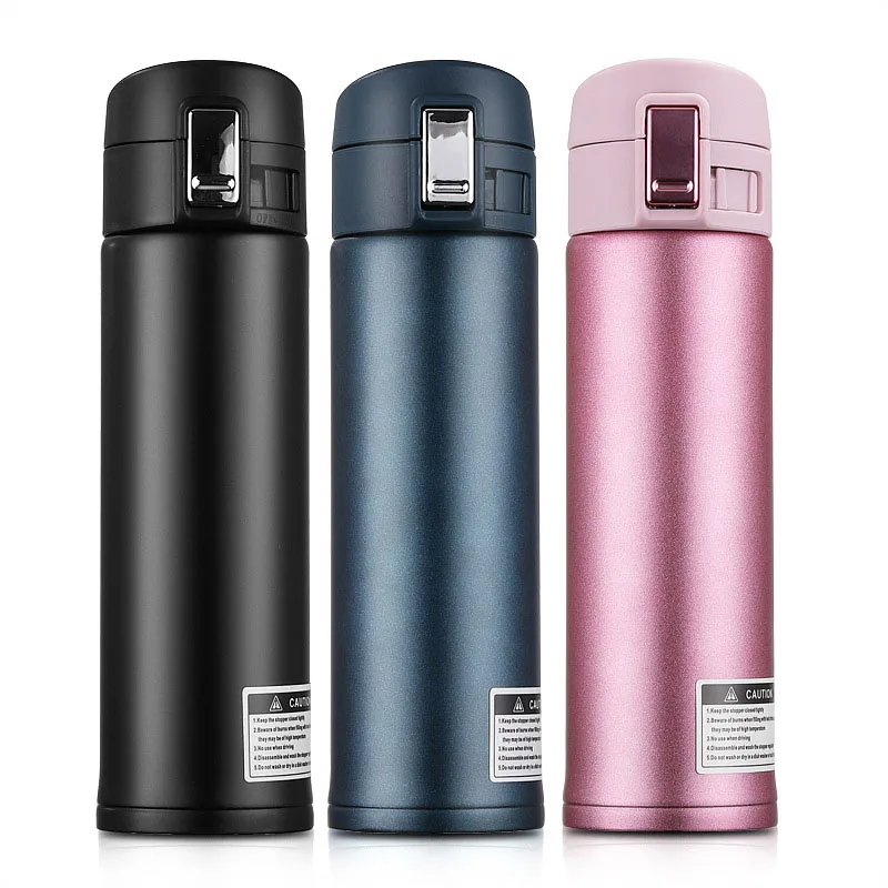 

500ML Vacuum on-Drink Cup 304 Stainless Steel Insulation Bottle Car Business Handy Cup Fashion Bounce Bottle Vacuum Flasks