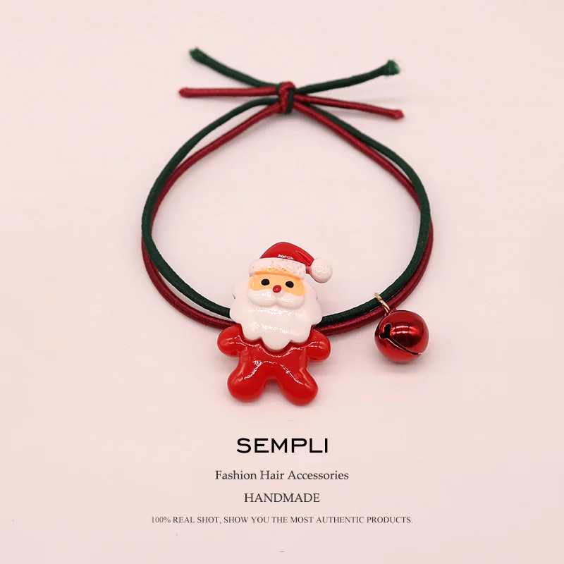 Sempli, 22 вида, высокие нейлоновые резинки, рождественский сезон, колокольчик, эластичные резинки для волос, для женщин, девочек, Санта Клаус, Рождественская елка, головные уборы