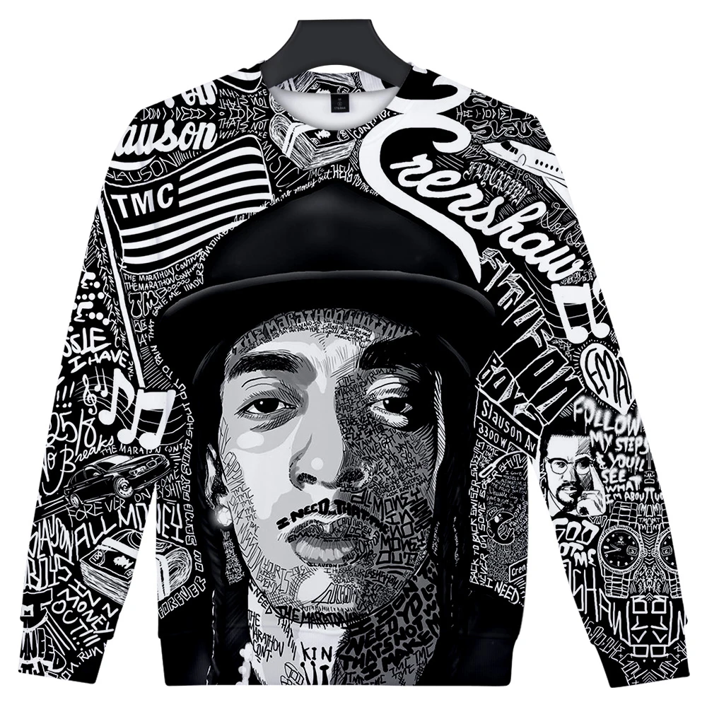 2019 Rapnipsey hussle 3D уличная Толстовка для женщин/мужчин с круглым вырезом и длинными